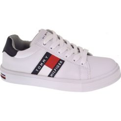 Tommy Hilfiger tenisówki dziecięce T3B4-30718-0900X336 40, białe. Białe buty dziewczęce sportowe TOMMY HILFIGER, bez wzorów, bez zapięcia. Za 289,00 zł.