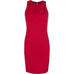 Sukienka Love Moschino. Czerwone kombinezony damskie Love Moschino, bez wzorów, z włoskim kołnierzykiem, bez rękawów. Za 979,00 zł.