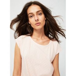 Bluzka z łączonych materiałów. Bluzki damskie Moodo, xs, bez wzorów, z materiału, bez kołnierzyka, bez rękawów. Za 34,99 zł.
