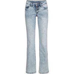 Dżinsy BOOTCUT bonprix niebieski "washed". Niebieskie jeansy damskie bonprix, z jeansu. Za 109,99 zł.