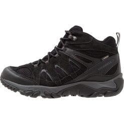 Merrell OUTMOST MID VENT GTX Buty trekkingowe black. Czarne buty sportowe męskie Merrell, ze skóry, bez zapięcia, outdoorowe. Za 579,00 zł.