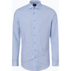 Profuomo - Męska koszula z dodatkiem lnu, niebieski. Niebieskie koszule męskie Profuomo, m, bez wzorów, z bawełny, klasyczne, z klasycznym kołnierzykiem, bez rękawów. Za 299,95 zł.