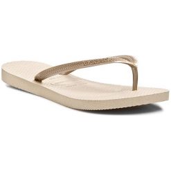 Japonki HAVAIANAS - Slim 40000302719 Sand Grey/Light G. Brązowe klapki damskie Havaianas, bez wzorów, z tworzywa sztucznego, bez obcasa. W wyprzedaży za 109,00 zł.