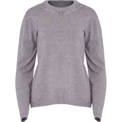 Ciemnofioletowy Sweter Marry The Night. Szare swetry klasyczne damskie marki Born2be, xl, z okrągłym kołnierzem. Za 69,99 zł.