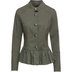 Żakiet bonprix oliwkowy. Zielone żakiety damskie bonprix, z aplikacjami. Za 169,99 zł.