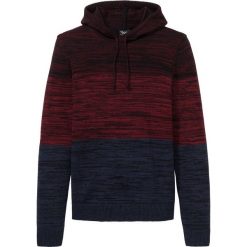 Sweter z kapturem bonprix czerwono-niebieski melanż. Czerwone swetry męskie bonprix, xl, bez wzorów, z bawełny, z kapturem, z kapturem. Za 99,99 zł.