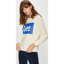 Lee - Bluza. Białe bluzy damskie z nadrukiem marki Lee, s, z bawełny, bez kaptura. Za 219,90 zł.