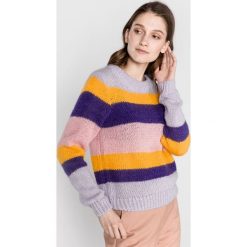 SELECTED Sila Sweter Żółty Fioletowy. Żółte bluzy damskie Selected, m, w paski, z materiału, bez rękawów, bez kaptura. Za 357,95 zł.