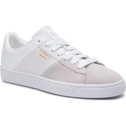 Sneakersy PUMA - Basket Remix Wn's 369956 03 Puma White/Puma Team Gold. Szare półbuty damskie Puma, na co dzień, bez wzorów, z zamszu, bez obcasa, na płaskiej podeszwie, bez zapięcia. Za 399,99 zł.