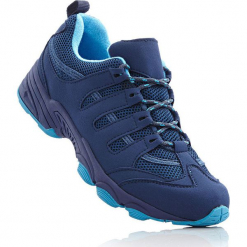 Kozaki trekkingowe bonprix ciemnoniebiesko-turkusowy. Niebieskie buty sportowe damskie bonprix, bez wzorów, z materiału, sportowe. Za 99,99 zł.