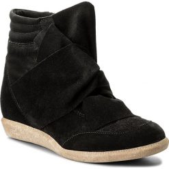 Botki BRONX - BraffX 46922-A 01 Black. Czarne botki damskie na obcasie marki Bronx, z materiału. W wyprzedaży za 299,00 zł.
