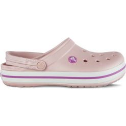 Crocs Crocband Pearl Pink Wild Orhid. Różowe klapki damskie Molly.pl, bez wzorów, z materiału, bez obcasa, bez zapięcia. Za 199,00 zł.