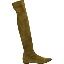 Kozaki - W195209 V OLI. Brązowe buty zimowe damskie marki Kazar, ze skóry, przed kolano, na wysokim obcasie. Za 1799,00 zł.