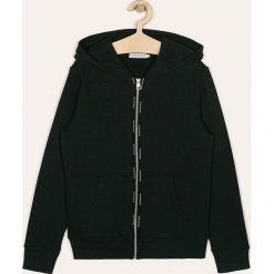 Calvin Klein Jeans - Bluza dziecięca 152-176 cm. Czarne bluzy dziewczęce Calvin Klein Jeans, bez wzorów, z bawełny, z kapturem. Za 319,90 zł.