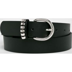 Pieces - Pasek skórzany. Czarne paski damskie Pieces, w paski, ze skóry. W wyprzedaży za 59,90 zł.
