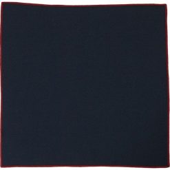 Ciemnogranatowa Elegancka Poszetka -ALTIES- Męska, z Bordową Lamówką POSZALTTANIA0275. Czerwone poszetki męskie Alties, bez wzorów, z materiału, eleganckie. Za 16,90 zł.
