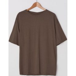 T-shirt oversize z bawełny organicznej - Brązowy. Pomarańczowe t-shirty damskie House, s, bez wzorów, z bawełny, bez kołnierzyka. Za 29,99 zł.