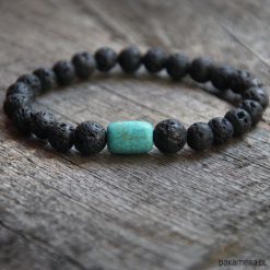 Męska bransoletka :: black LAVA & howlite. Czarne bransoletki męskie marki Pakamera. Za 65,00 zł.