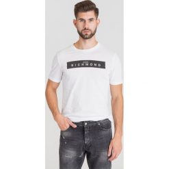 T-SHIRT JOHN RICHMOND. Białe t-shirty męskie xl, z nadrukiem, z bawełny, z okrągłym kołnierzem. Za 464,50 zł.
