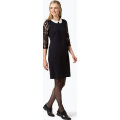 Comma - Sukienka damska, niebieski. Niebieskie sukienki damskie koronkowe marki comma, w koronkowe wzory, z kontrastowym kołnierzykiem. Za 399,95 zł.