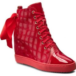Sneakersy R.POLAŃSKI - 0834 Czerwony 3D. Czerwone półbuty damskie R.Polański, na co dzień, bez wzorów, ze skóry, bez obcasa, na koturnie, bez zapięcia. W wyprzedaży za 299,00 zł.
