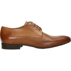 Półbuty PORFIRIO. Pomarańczowe buty wizytowe męskie Gino Rossi, bez wzorów, ze skóry, eleganckie, na sznurówki. Za 199,90 zł.