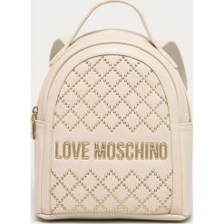 Love Moschino - Plecak. Białe plecaki damskie Love Moschino, z aplikacjami, ze skóry, eleganckie. Za 879,90 zł.