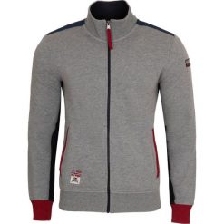 Bluza Napapijri. Szare bluzy męskie xl, z aplikacjami, z jeansu, z włoskim kołnierzykiem, bez rękawów, bez kaptura. Za 679,00 zł.