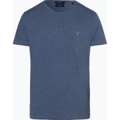 Gant - T-shirt męski, niebieski. Niebieskie t-shirty męskie GANT, m, z haftami, z bawełny, bez kołnierzyka. Za 129,95 zł.