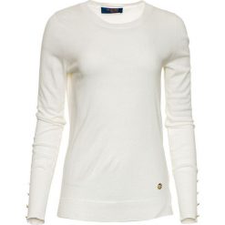 Trussardi Jeans sweter damski 56M00239-0F000414, S biała. Białe swetry damskie Trussardi Jeans, s, bez wzorów, z jeansu, bez rękawów, bez kaptura. Za 399,00 zł.