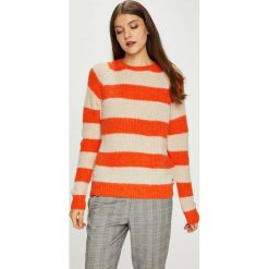 Pepe Jeans - Sweter. Pomarańczowe swetry damskie Pepe Jeans, s, z nadrukiem, z wełny, bez rękawów, bez kaptura. W wyprzedaży za 79,90 zł.