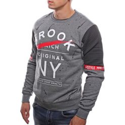 Bluza męska z nadrukiem grafitowa Recea. Szare bluzy męskie Recea, xl, z nadrukiem, z bawełny, z kapturem, bez rękawów, bez kaptura. Za 49,99 zł.