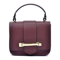 Torebki klasyczne damskie: Skórzana torebka w kolorze bordowym – (S)18,5 x (W)15 x (G)7 cm
