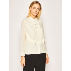 Bluzka Tory Burch Ruffle 59752. Brązowe bluzki damskie Tory Burch, bez wzorów, z jedwabiu, bez kołnierzyka, bez rękawów. W wyprzedaży za 1099,00 zł.