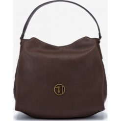 Trussardi Jeans Rabarbaro Torebka Brązowy. Pomarańczowe torebki klasyczne damskie Trussardi Jeans, w paski, z jeansu, bez dodatków. Za 697,95 zł.