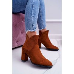 Botki Damskie Na Obcasie Sergio Leone Camel BT525. Brązowe botki damskie Tagless, na jesień, bez obcasa, na obcasie, bez zapięcia. Za 129,00 zł.