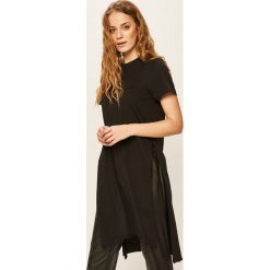 Answear - T-shirt. Czarne bluzki damskie ANSWEAR, s, bez wzorów, z bawełny, z okrągłym kołnierzem, z krótkim rękawem. W wyprzedaży za 59,90 zł.