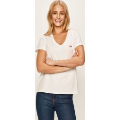 Levi's - T-shirt. Białe bluzki damskie Levi's®, s, bez wzorów, z bawełny, bez kołnierzyka. Za 99,90 zł.