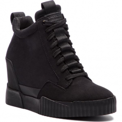 Sneakersy G-STAR RAW - Rackam Core Wedge D10170-A600-990 Black. Czarne półbuty damskie G-Star RAW, na co dzień, bez wzorów, z tworzywa sztucznego, retro, bez obcasa, na obcasie, bez zapięcia. W wyprzedaży za 409,00 zł.