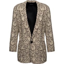 Żakiet The Kooples FVES18013K. Brązowe marynarki damskie The Kooples, bez wzorów, z wiskozy. W wyprzedaży za 679,00 zł.