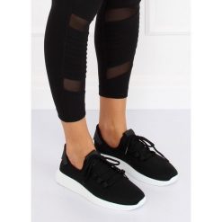 Buty sportowe czarne GULIA. Czarne buty sportowe damskie FunKee.pl, bez wzorów, z tkaniny, sportowe. Za 83,69 zł.