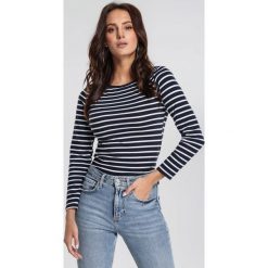 Granatowa Bluzka Excitable. Niebieskie bluzki damskie marki other, xl, bez wzorów, z dzianiny, bez kołnierzyka, z długim rękawem. Za 29,99 zł.