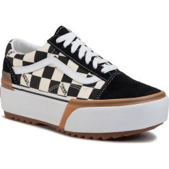 Tenisówki VANS - Old Skool Stacked VN0A4U15VLV1 (Checkerboard) Multi/True. Czarne półbuty damskie Vans, bez wzorów, ze skóry, bez zapięcia. Za 399,00 zł.