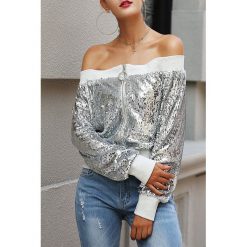 Bluza damska TRENDY. Szare bluzy sportowe damskie Bluza damska TRENDY, s, bez wzorów, bez rękawów, bez kaptura. W wyprzedaży za 49,00 zł.