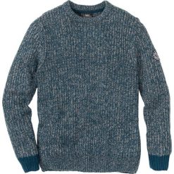 Sweter z okrągłym dekoltem Regular Fit bonprix niebieskozielono-szary melanż. Szare swetry klasyczne męskie marki bonprix, l, melanż, z dzianiny. Za 49,99 zł.