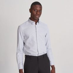 Koszula slim fit z drobnym wzorem - Turkusowy. Niebieskie koszule męskie Reserved, m, bez wzorów, bez kołnierzyka, bez rękawów. Za 119,99 zł.