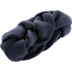Opaska dzianinowa na czoło bonprix ciemnoniebieski. Niebieskie rękawiczki damskie bonprix, bez wzorów, z dzianiny. Za 29,99 zł.
