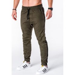 SPODNIE MĘSKIE JOGGERY P670 - KHAKI. Brązowe joggery męskie Ombre Clothing. Za 75,00 zł.