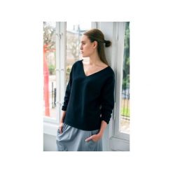 Bluzy damskie: VELVET BLACK bluza oversize