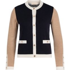 Kardigan Tory Burch Color-Block Kendra 59739. Niebieskie swetry damskie Tory Burch, m, bez wzorów, z wełny, bez rękawów, bez kaptura. W wyprzedaży za 819,00 zł.